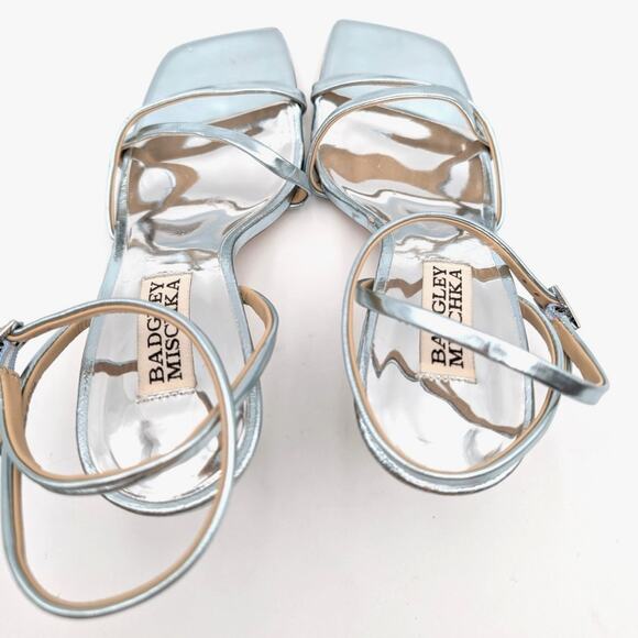 Badgley Mischka Ivette Pearl Heel Evening Sandals Women's Soft Mint Size US5 - Picture 9 of 10